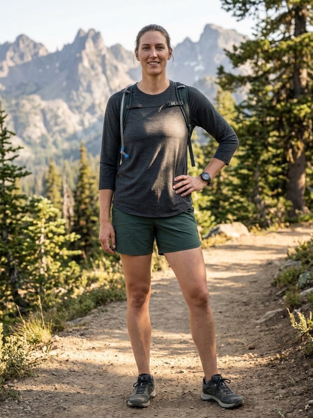 REI Co-op Women’s 1X UPF Sun Shirt 3/4 Sleeve Hiking Running Gray